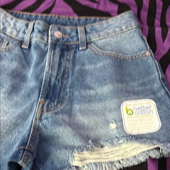 No Boundaries Blue Jean Shorts Distressed High-Waisted - Picture 9 of 9